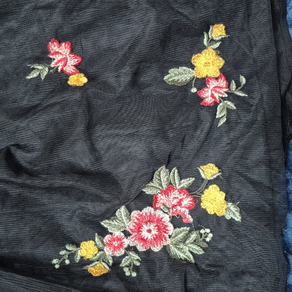 By Anthropologie Sleeveless Cardigan Sweater W Embroided Floral Dress Size L NWT - Picture 16 of 17